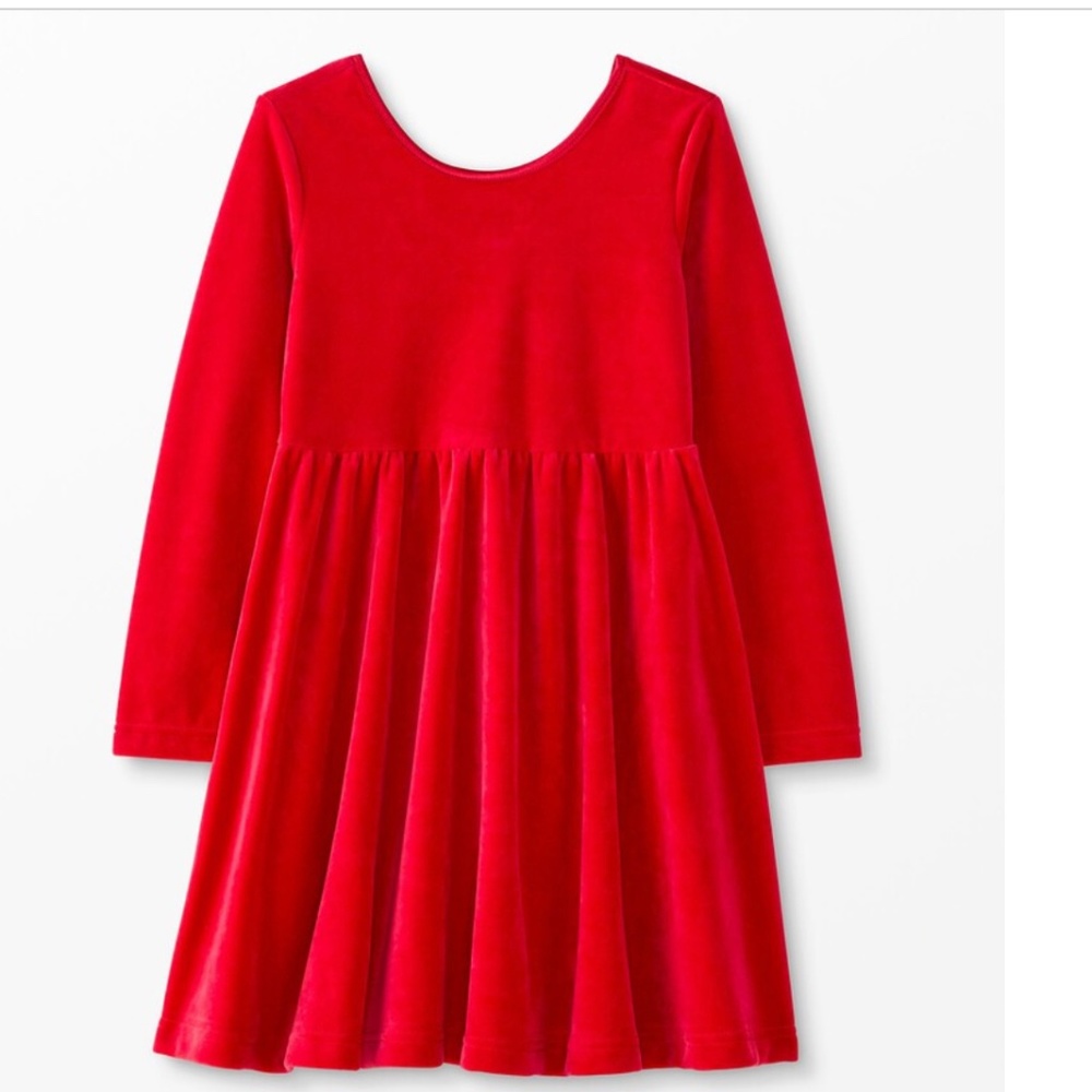 NWOT Hanna Andersson Holiday Velour Dress 110 cm